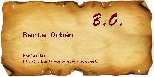 Barta Orbán névjegykártya