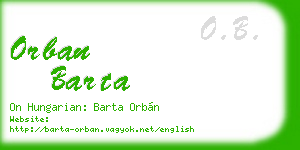 orban barta business card
