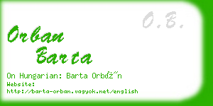 orban barta business card